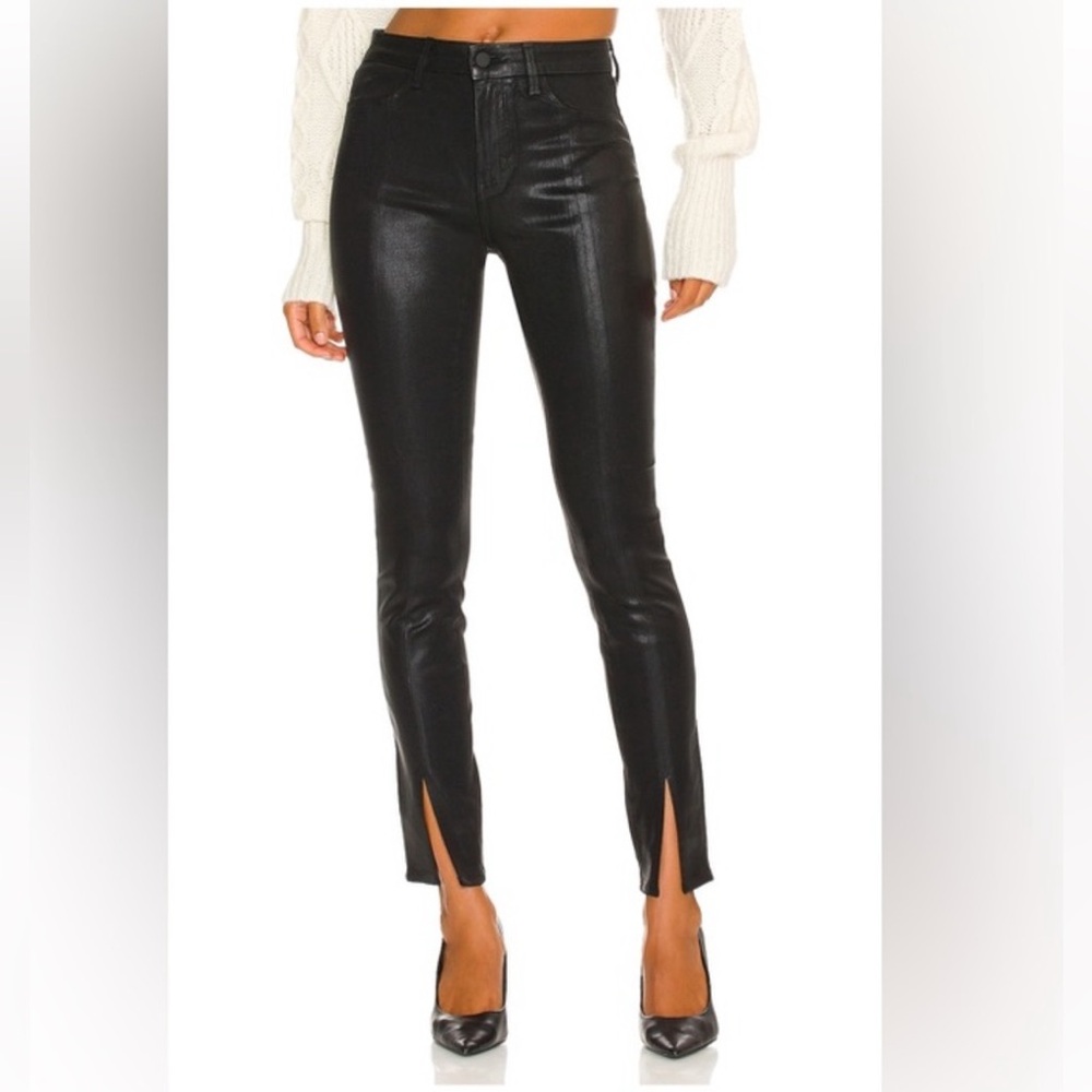L'AGENCE Black Coated Ankle Jeans